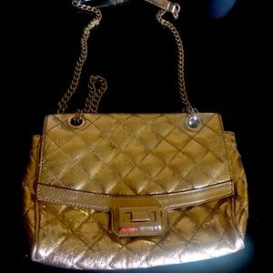 Michael Kors gold metallic handbag